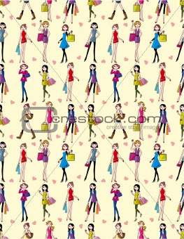 seamless Beauty woman pattern