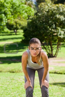 Sporty woman in the park