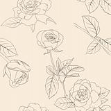 Seamless wallpaper with rose flowers