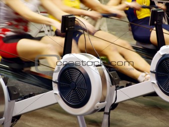 Women exercising in the gym.