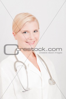 pretty female doctor with medical stethoscope