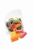 delicious sweet candies in a glass jar