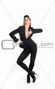 Beautiful sexy fashion model woman in leggings.isolated