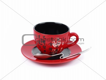 China tradicional red tea cup . isolated on white background