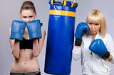 two woman in sports is a boxing