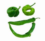 Smile "grin" composed of green peppers