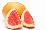 red grapefruit and parts of it