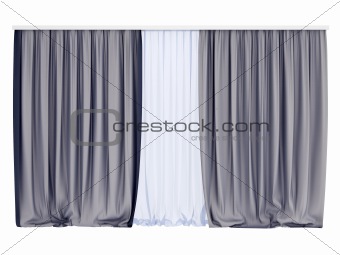 blue curtains