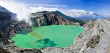 Sulphatic lake in a crater of volcano Ijen.  Indonesia 