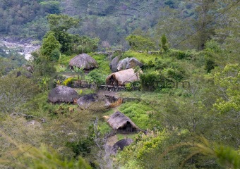 A traditional  mountain village in Papua, Indonesia 