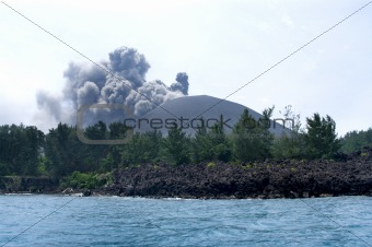 Volcano eruption. Anak Krakatau