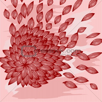 background with flower with blown petals