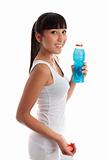 Fit healthy girl with drink