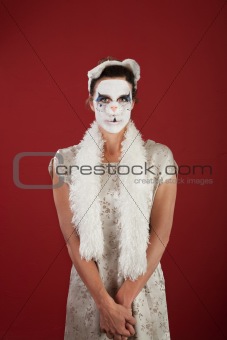 Woman in Cat Face paint
