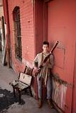 Bassoon Musician In Indian Attire