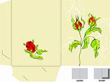 Template for folder with roses