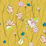 Seamless pattern with decorative flowers
