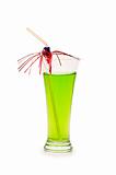 Green apple and juice isolated on the white