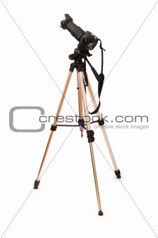 Triopod camera isolated on the white background