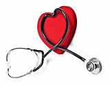 Doctor's stethoscope and red heart