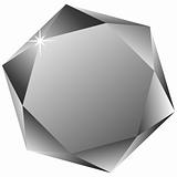 hexagonal diamond against white