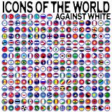 icons of the world against white