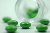 Green Pills with Glass