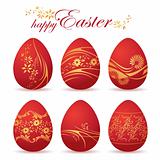 Elegant Red Eggs for Easter holiday