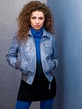 young woman in a denim jacket