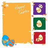 Easter greeting card with colorful Easter eggs