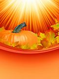 Colorful autumn card leaves with Pumpkin. EPS 8