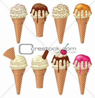 Ice Cream Cones with Toppings