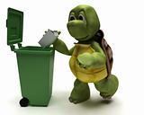 Tortoise with a trash can