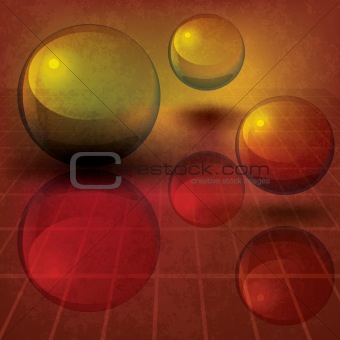 abstract grunge illustration with balls