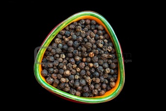Black pepper in small bowl