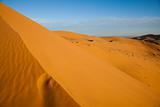Sand Desert with Dunes in Marocco, merzouga