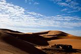 Sand Desert with Dunes in Marocco, merzouga