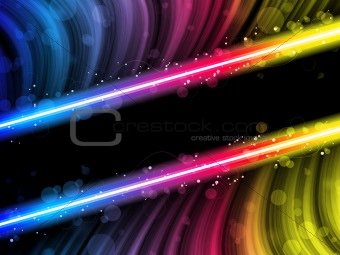 Disco Abstract Colorful Waves on Black Background
