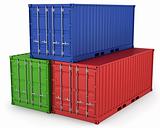 Three freight containers