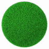 Ball made of green grass isolated