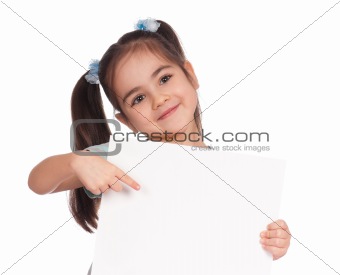 Girl with white board