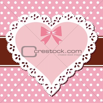 Lace pink heart