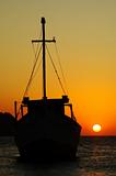 Fishing Boat at Sunset