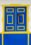 Blue Window with Yellow Frame