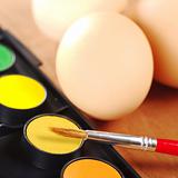 Brush on Colors with Eggs for Easter