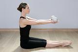 pilates toning ball woman yoga aerobics sport gym