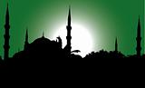 silhouette of the Blue Mosque