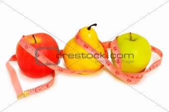 Apples and pear illustrating fruit dieting concept
