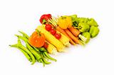 Various vegetables isolated on the white background