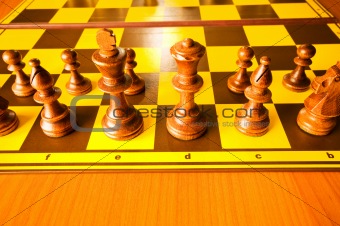 Set of chess figures on the board